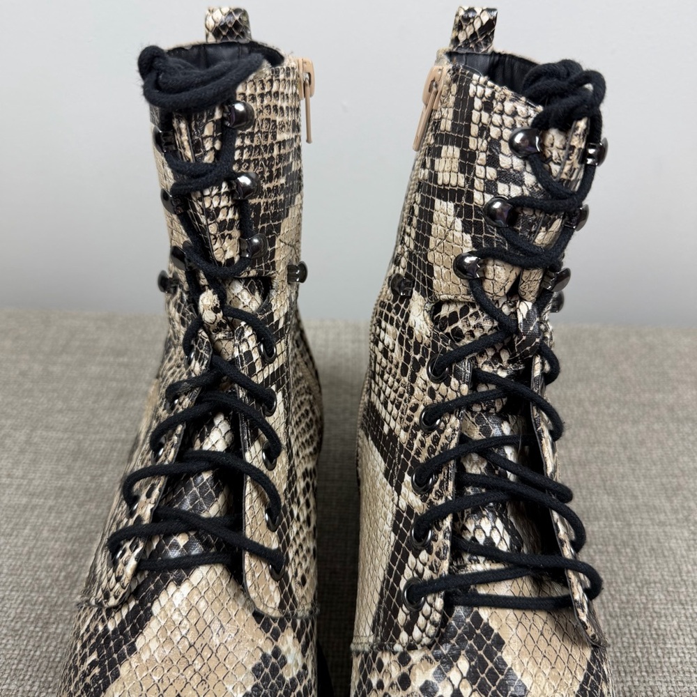 Womens MIA Snake Print Lace Up High Top Lexis-S Platform Combat Boots Size 7.5 - Picture 4 of 12